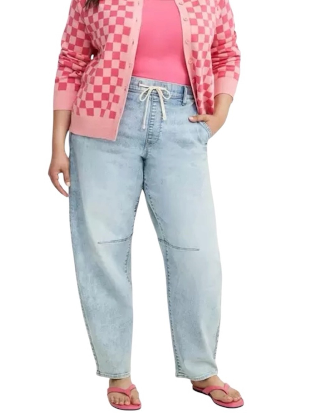 Torrid Plus High Rise Barrel Denim Jeans Sz 4 TALL